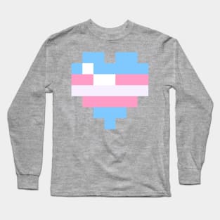 Pixel Heart - Trans Pride T-Shirt Long Sleeve T-Shirt